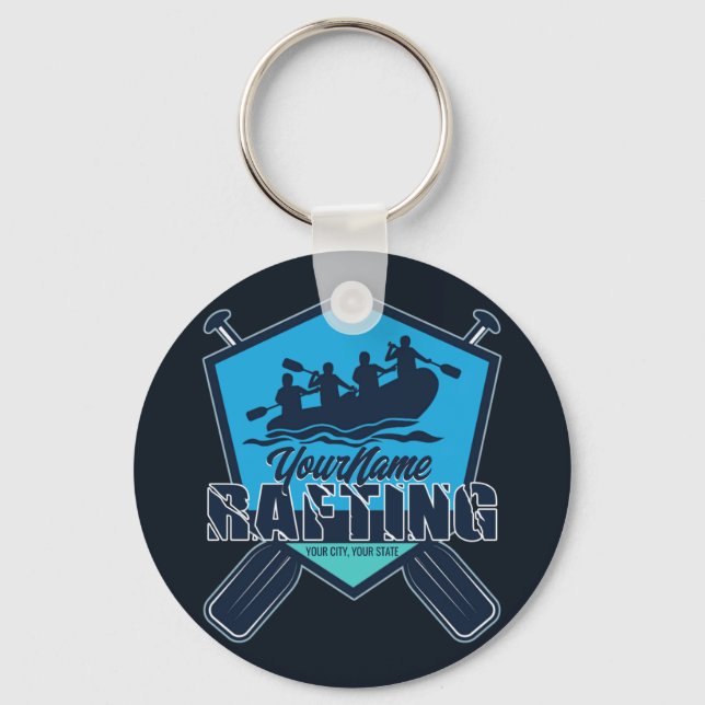 Personalised Rafting Whitewater River Adventure  Key Ring (Front)