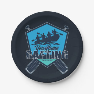 Personalised Rafting Whitewater River Adventure Paper Plate