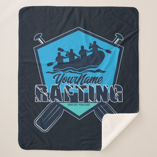 Personalised Rafting Whitewater River Adventure  Sherpa Blanket (Front)