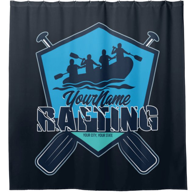 Personalised Rafting Whitewater River Adventure Shower Curtain (Front)