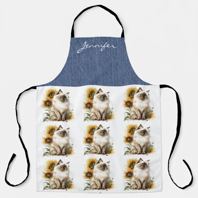Personalised Ragdoll Cat All-Over Print Apron (Front)