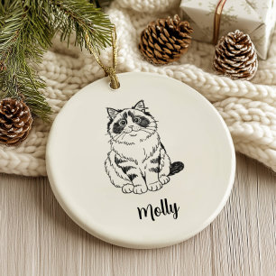 Personalised Ragdoll Cat Christmas Ceramic Tree Decoration