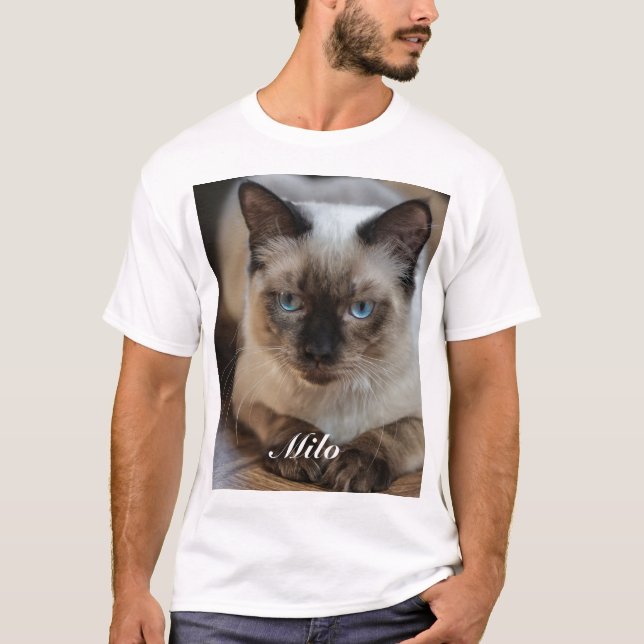 Personalised Ragdoll Cat Photo and Name T-Shirt (Front)