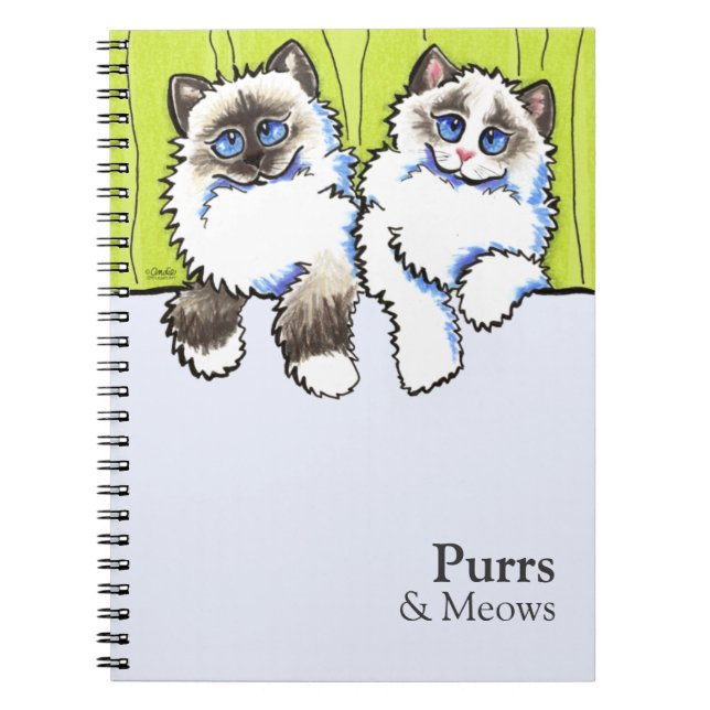 Personalised Ragdoll Cats Off-Leash Art™ Notebook (Front)