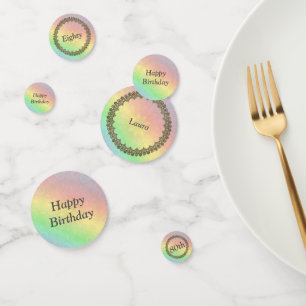 Personalised Rainbow 80th birthday Confetti