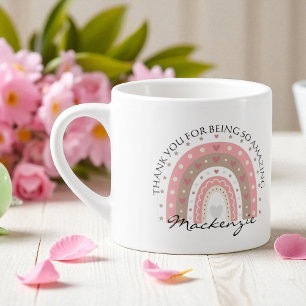 Personalised Rainbow Add Message And Name Espresso Cup