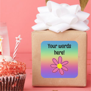 Personalised Rainbow and Flower Sticker