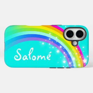 Personalised rainbow aqua iphone case