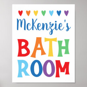 Personalised Rainbow Bathroom Wall Art