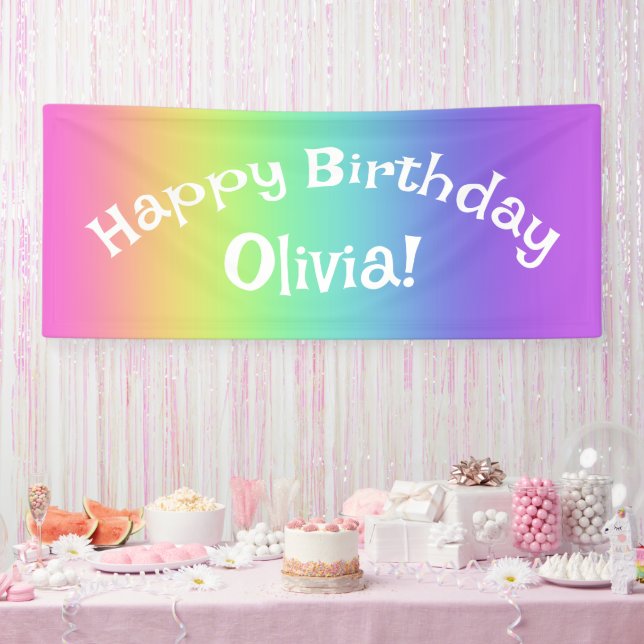 Personalised Rainbow Birthday Banner (Party)