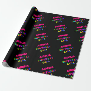 Personalised Rainbow Birthday Girl Wrapping Paper