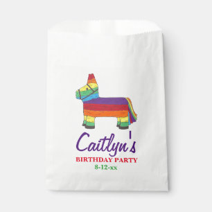 Personalised Rainbow Birthday Party Piñata Fiesta Favour Bags