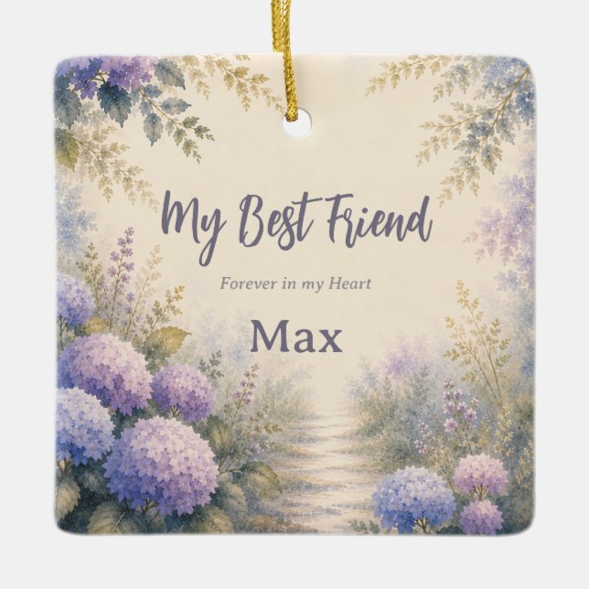 Personalised Rainbow Bridge Pet Memorial Ornament (Front)