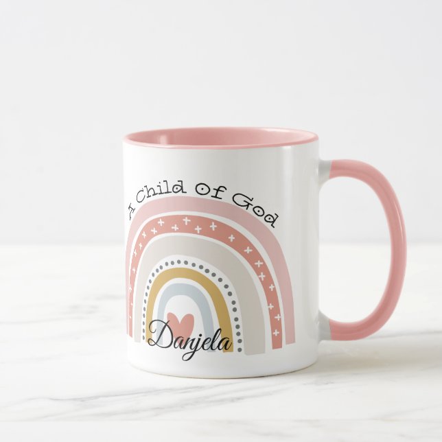 Personalised Rainbow Child Of God Bible Verse Mug (Right)