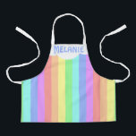 Personalised Rainbow Cloud Colourful Apron<br><div class="desc">Rainbow stripes and cloud personalised kids apron.</div>