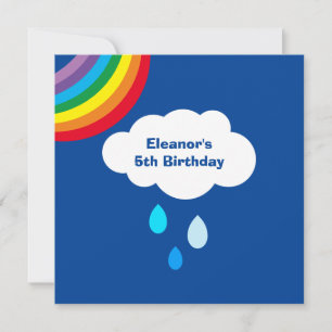 Personalised Rainbow, Clouds and Rain Birthday