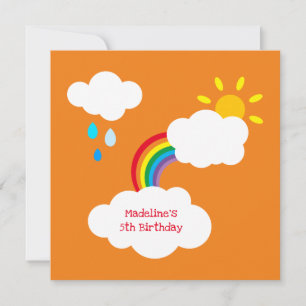 Personalised Rainbow, Clouds, Rain & Sun Birthday