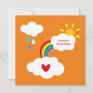 Personalised Rainbow, Clouds, Rain & Sun Birthday