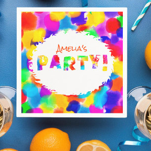 Personalised Rainbow Colour Party Napkin
