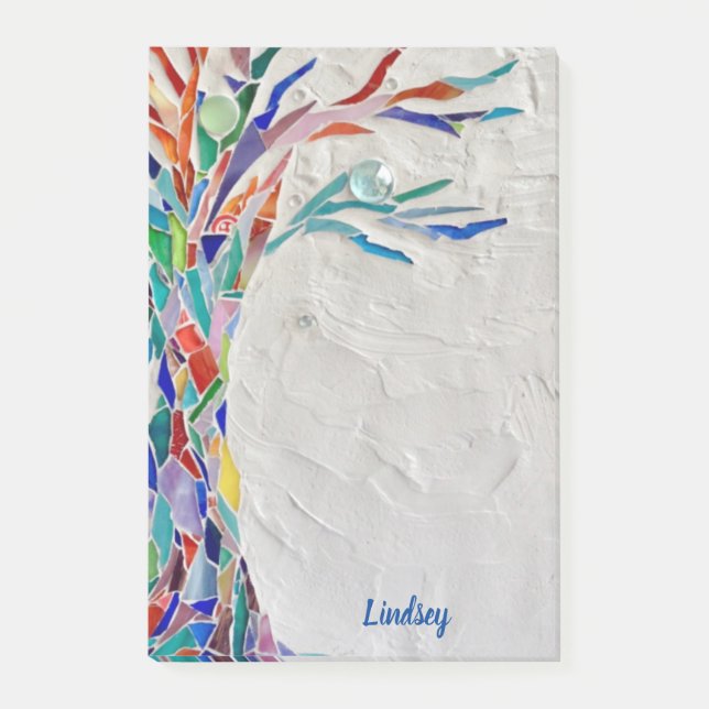 Personalised Rainbow Colours Tree of Life  Post-it Notes (Front)