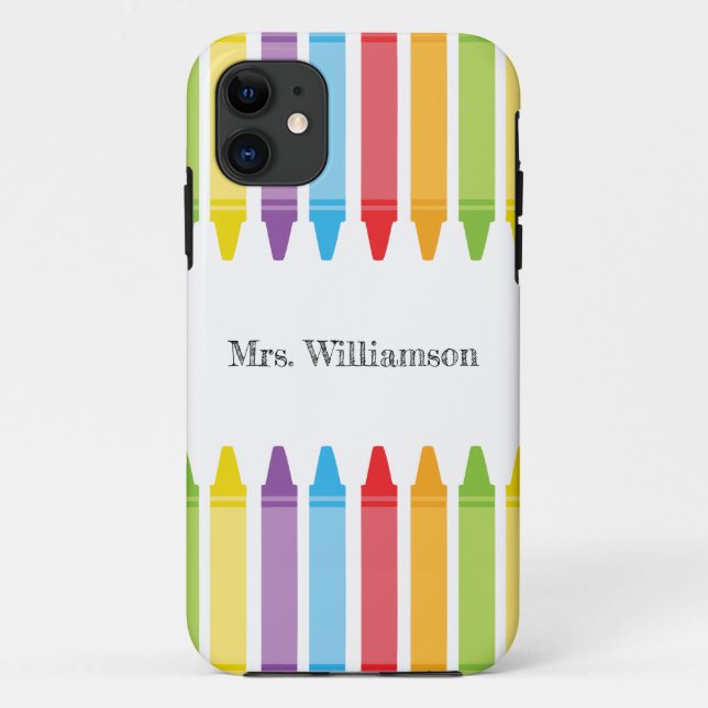 Personalised Rainbow Crayons Teacher Appreciation  Case-Mate iPhone Case (Back)