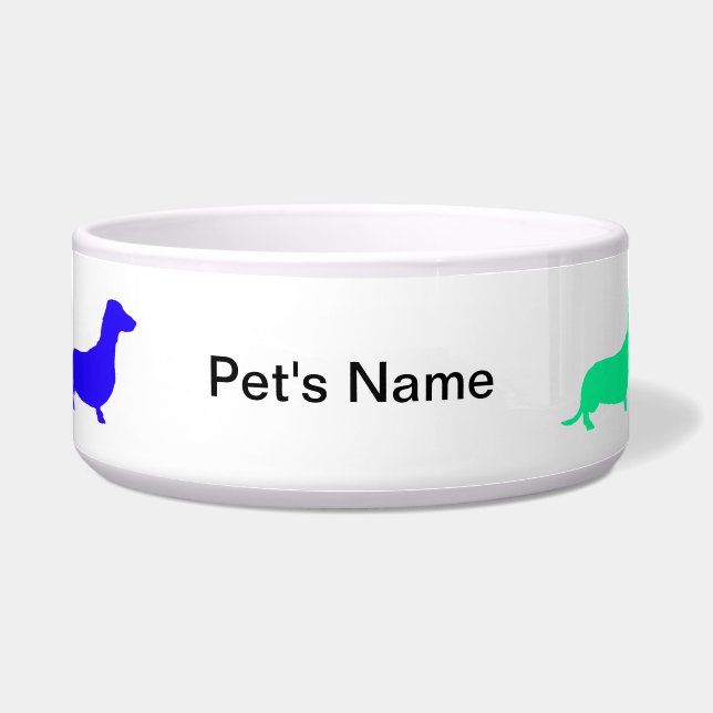 Personalised Rainbow Dachshund Bowl (Front)