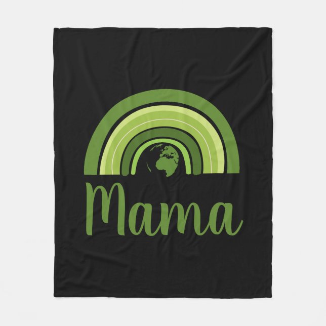 Personalised rainbow Earth Mama Fleece Blanket (Front)