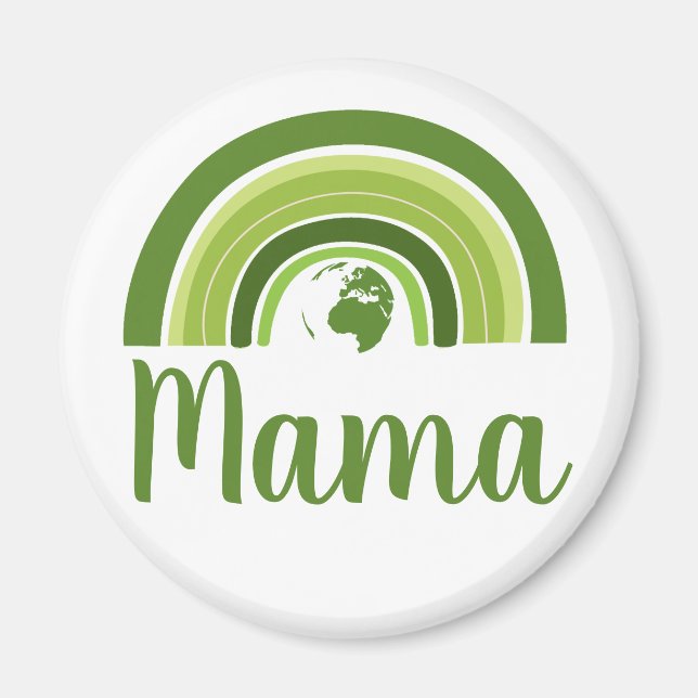 Personalised rainbow earth Mama Magnet (Front)