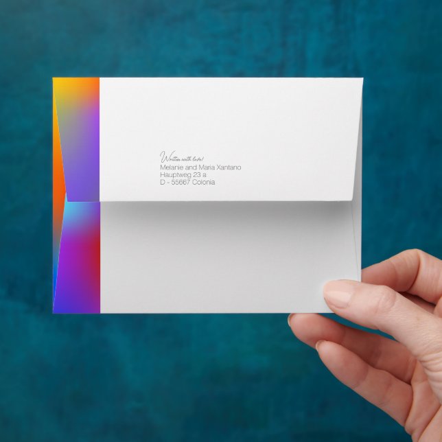 Personalised Rainbow Envelope (Hand)