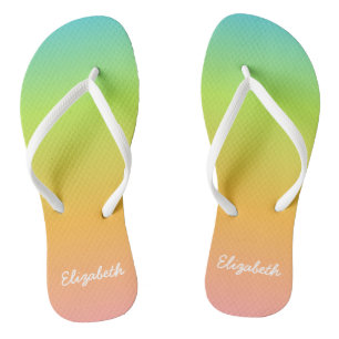 Personalised Rainbow Flip Flops
