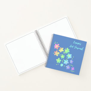 Personalised Rainbow Flowers Art Journal