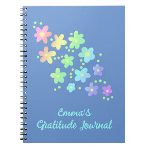 Personalised Rainbow Flowers Gratitude Journal