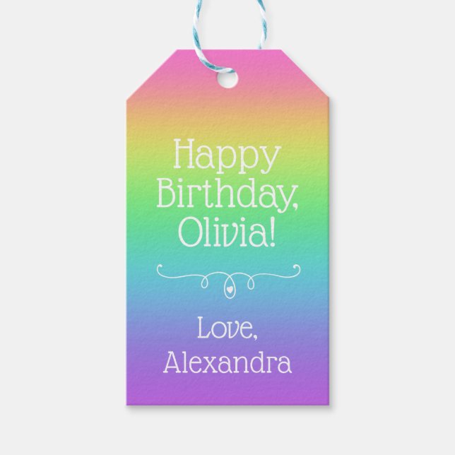 Personalised Rainbow Gift Tags (Front)