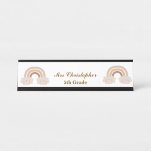 Personalised rainbow Grade Name Teacher Desk Name Plate