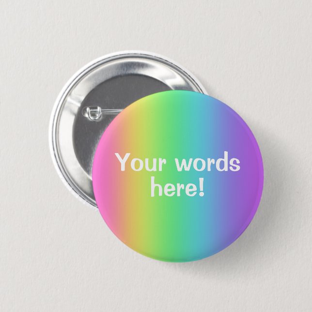 Personalised Rainbow Gradient 6 Cm Round Badge (Front & Back)