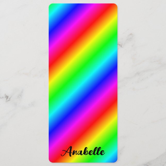 Personalised Rainbow Gradient Bookmark (Front)