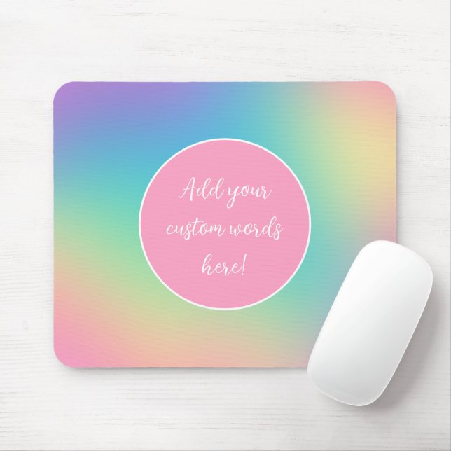 Personalised Rainbow Gradient Mouse Mat (With Mouse)