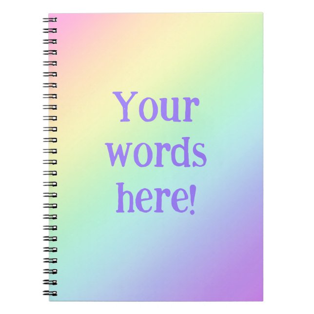 Personalised Rainbow Gradient Notebook (Front)