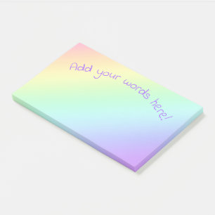 Personalised Rainbow Gradient Post-it Notes