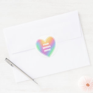 Personalised Rainbow Heart Classic Round Sticker