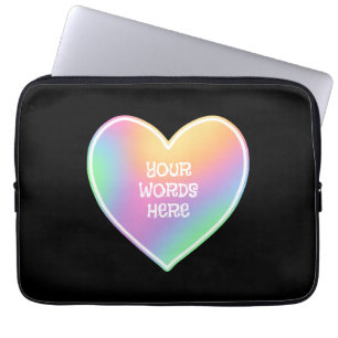 Personalised Rainbow Heart Laptop Sleeve