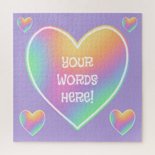 Personalised Rainbow Hearts Jigsaw Puzzle