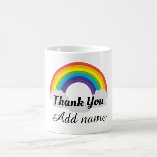 Personalised rainbow hero thank you mug