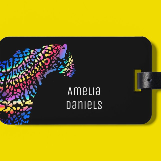 Personalised Rainbow Jaguar  Luggage Tag (Creator Uploaded)
