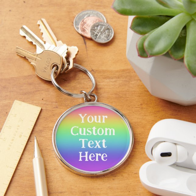 Personalised Rainbow Key Ring (Desk)