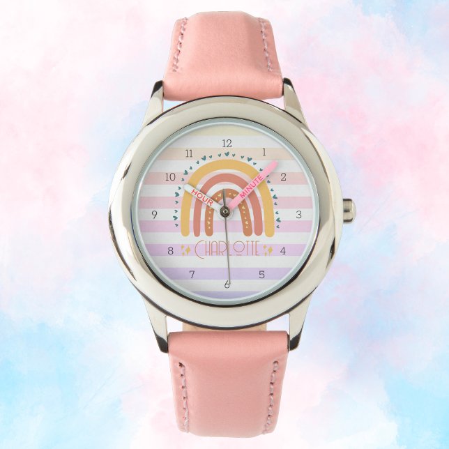 Personalised Rainbow Kid Watch – Cute Custom Name  (Personalized Rainbow Kid Watch – Cute Custom Name)
