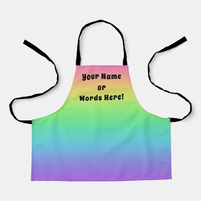 Personalised Rainbow Kids Apron (Front)