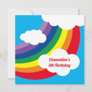 Personalised Rainbow Kid's Birthday Invitation