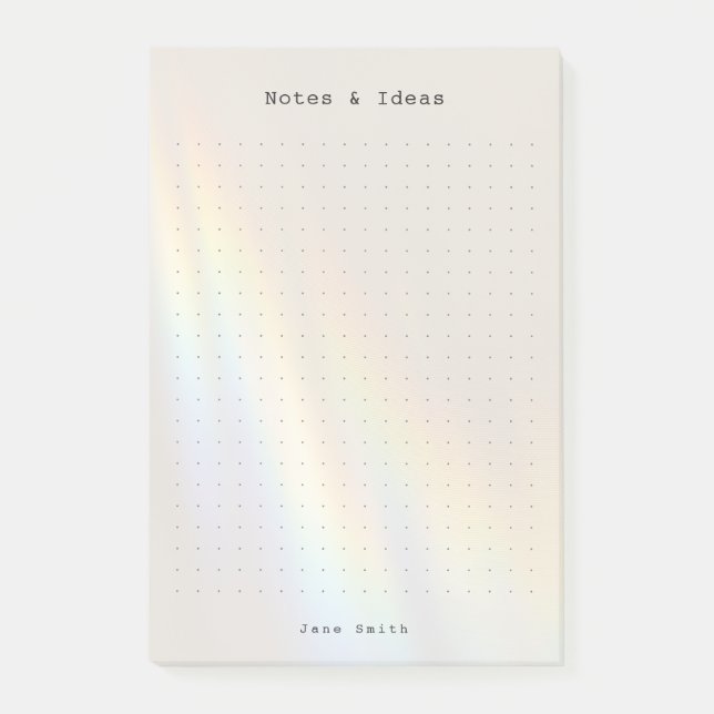 Personalised rainbow light aesthetic dot Grid  Post-it Notes (Front)