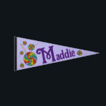 Personalised Rainbow Lollipop Lolly Candy Pennant Flag<br><div class="desc">Pennant features an original marker illustration of rainbow lollipops on a purple background. Simply personalise with your information.</div>